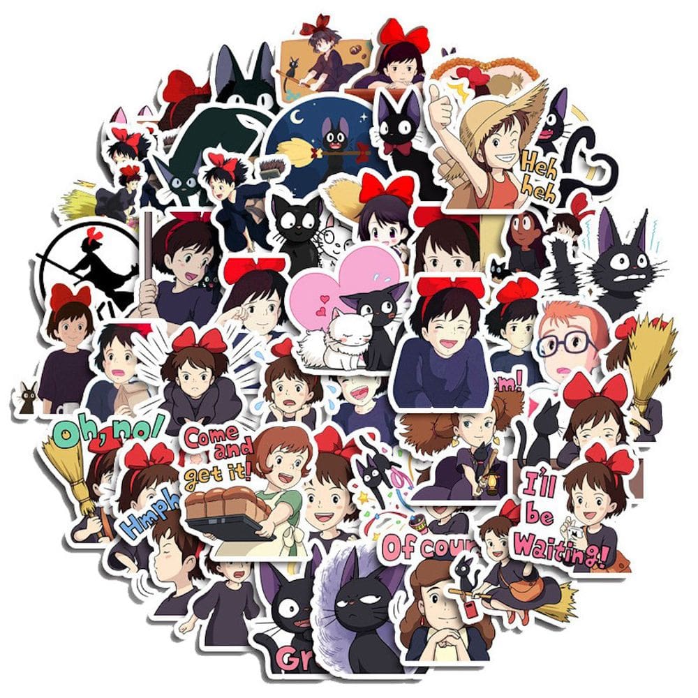 Pacote de adesivos Kiki`s Delivery Services Anime 50 unidades
