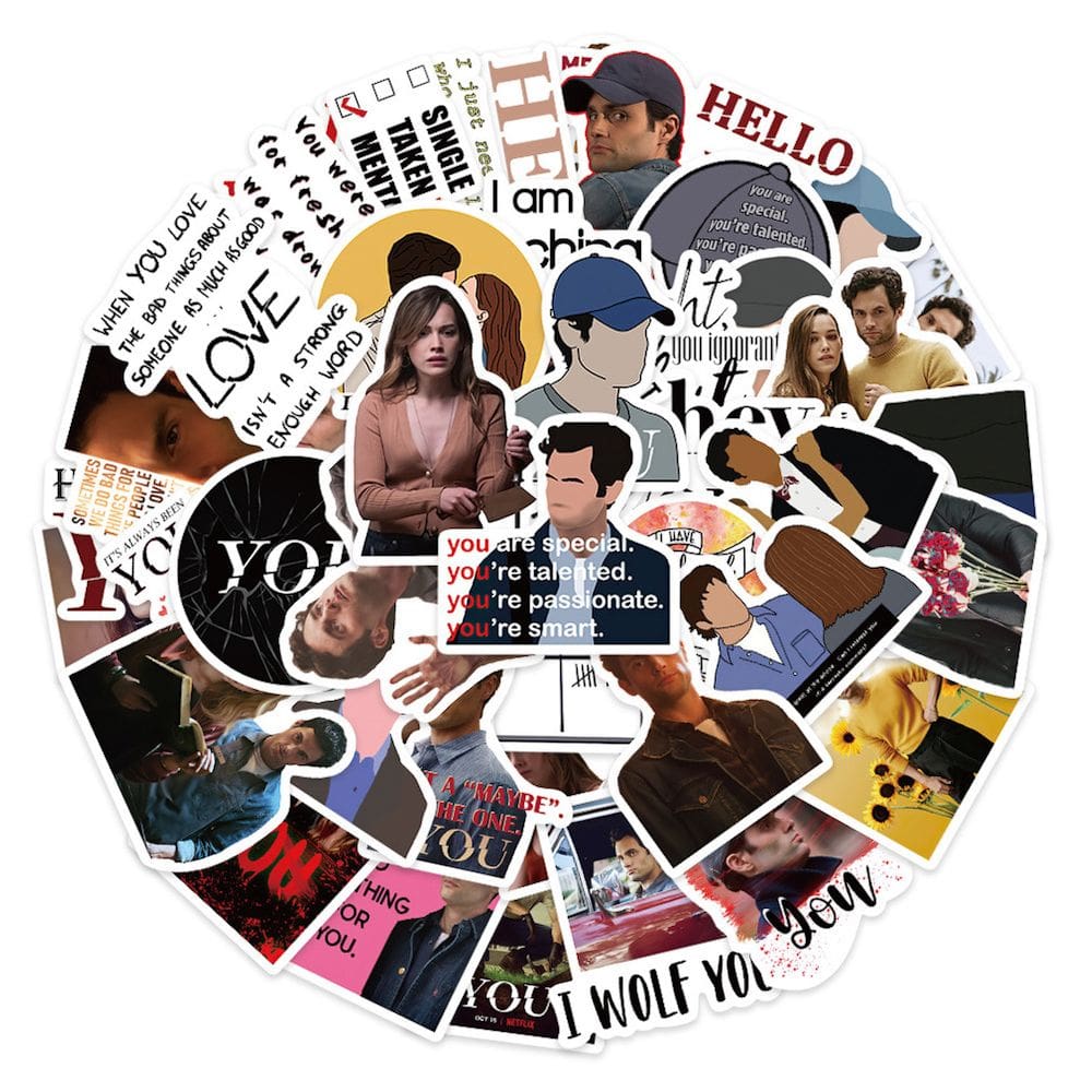 Pacote de adesivos You Anime 52 peças de desenho animado decorativo para laptop