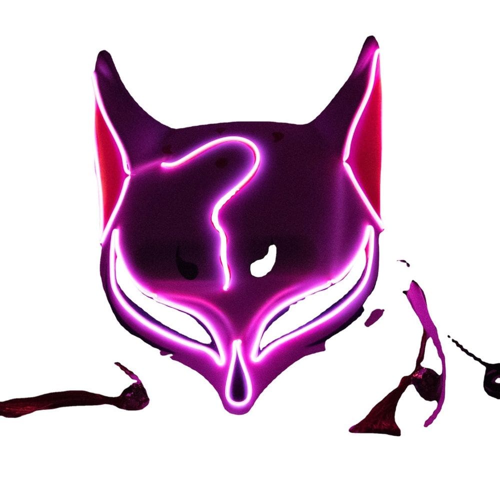 Máscara Fox LED emissor de luz para atmosfera fluorescente