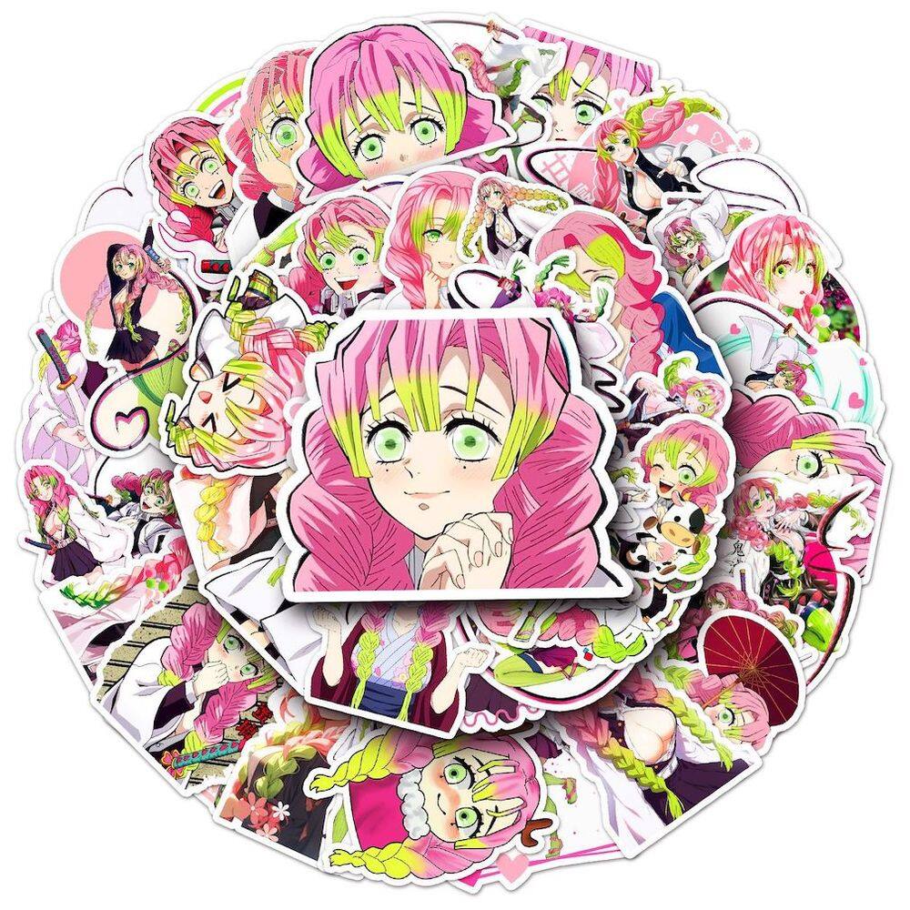 Pacote de adesivos Kanroji Mitsuri Anime 50 unidades de 3-8 cm