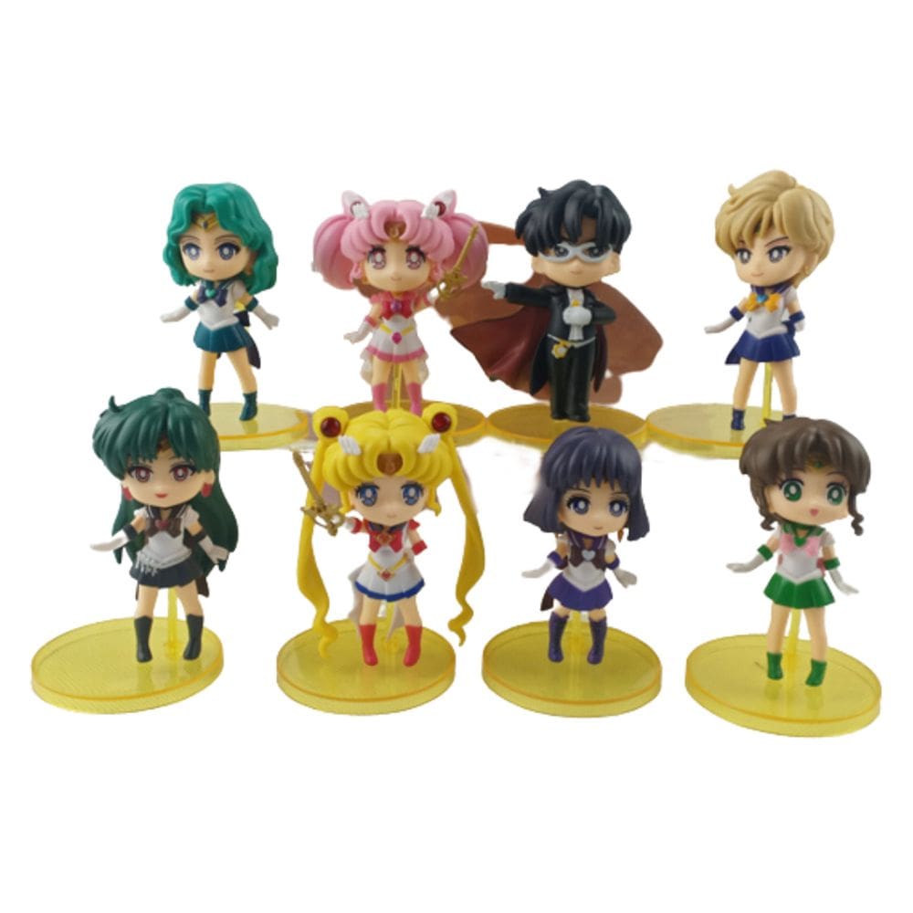 Coleção Figure Toy Sailor Moon Anime, 8 unidades, modelo 8-9 cm