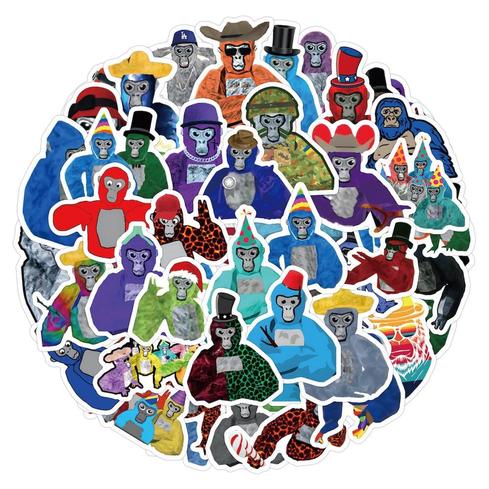 Pacote de adesivos Gorillas Anime 60 unidades Decorative Cartoon S