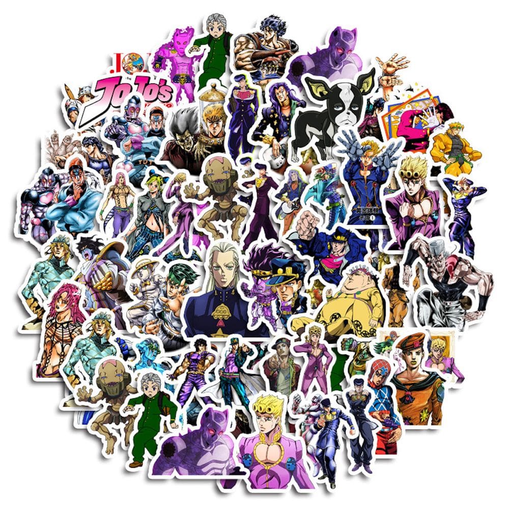 Pacote de adesivos Jojo`s Bizarre Adventures Anime 50 unidades
