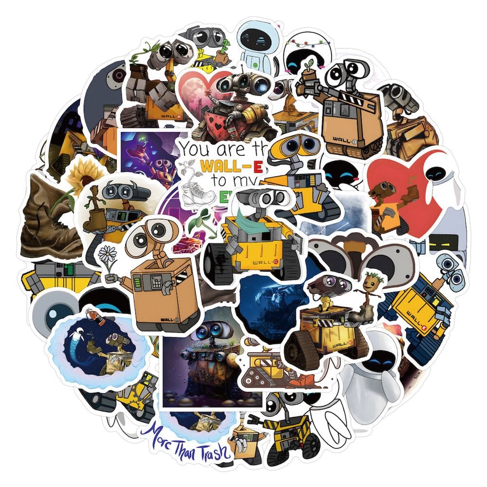 Adesivos Walles Anime, pacote de 50 peças, desenho animado decorativo de 5 a 7 cm