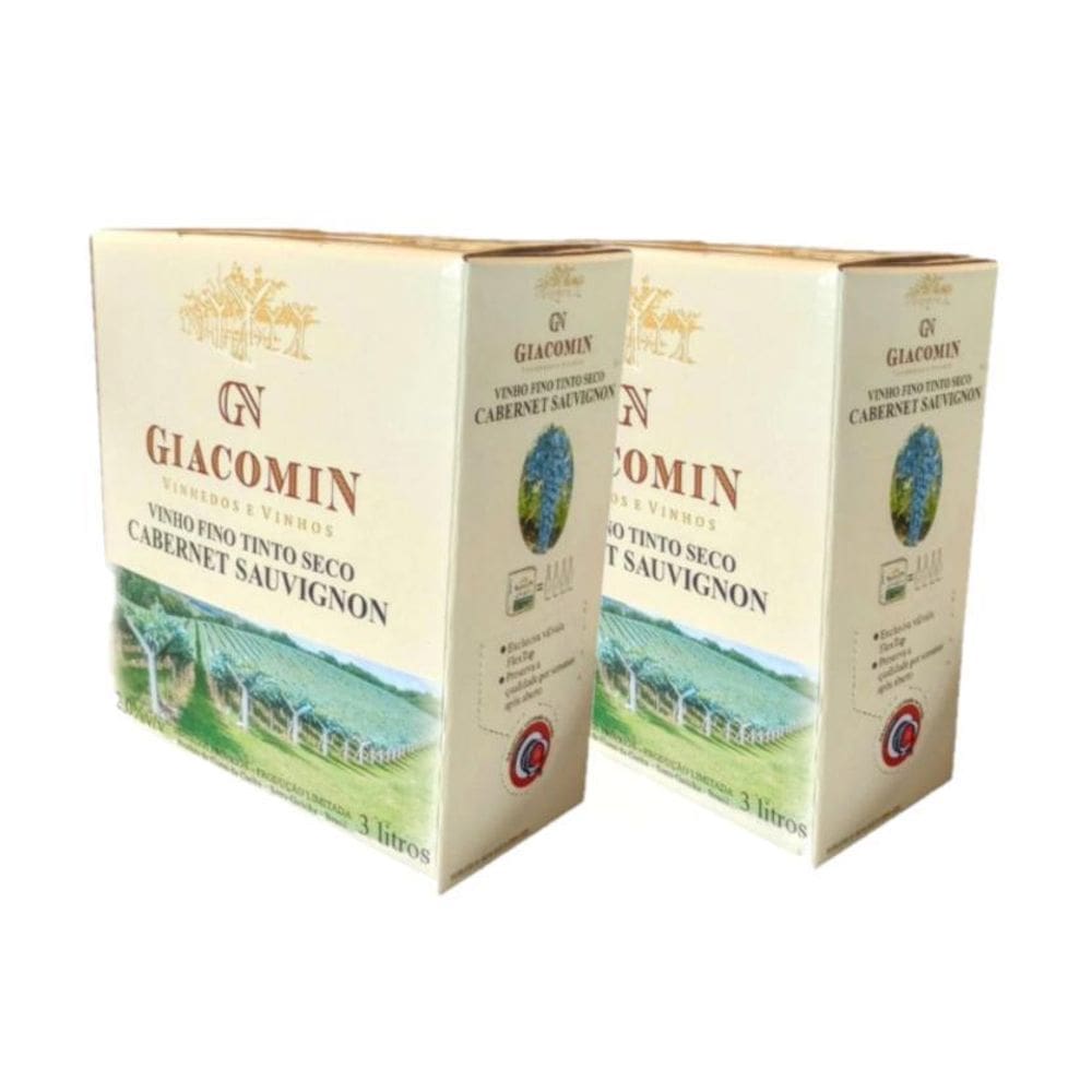 Vinho Cabernet Sauvignon Giacomin - Kit 2 Bags De 3L