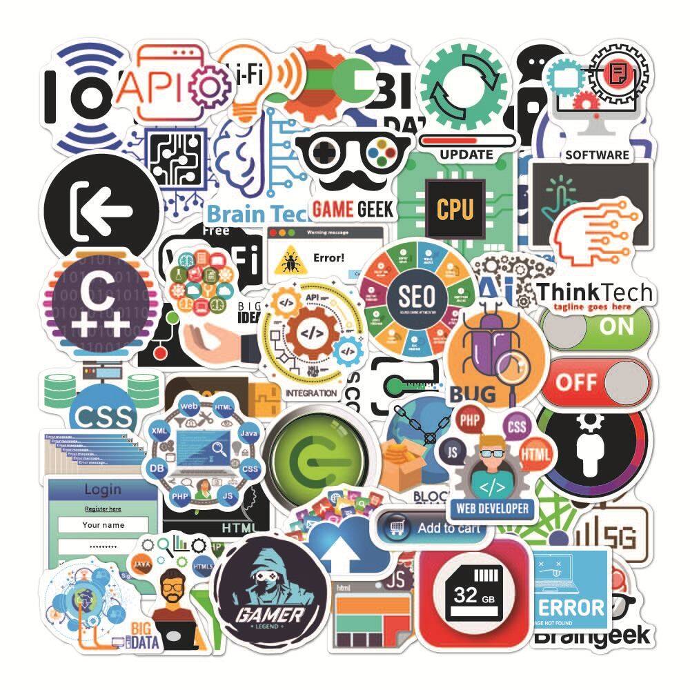 Adesivos de anime de vinil impermeável de 50 unidades/lote para programadores