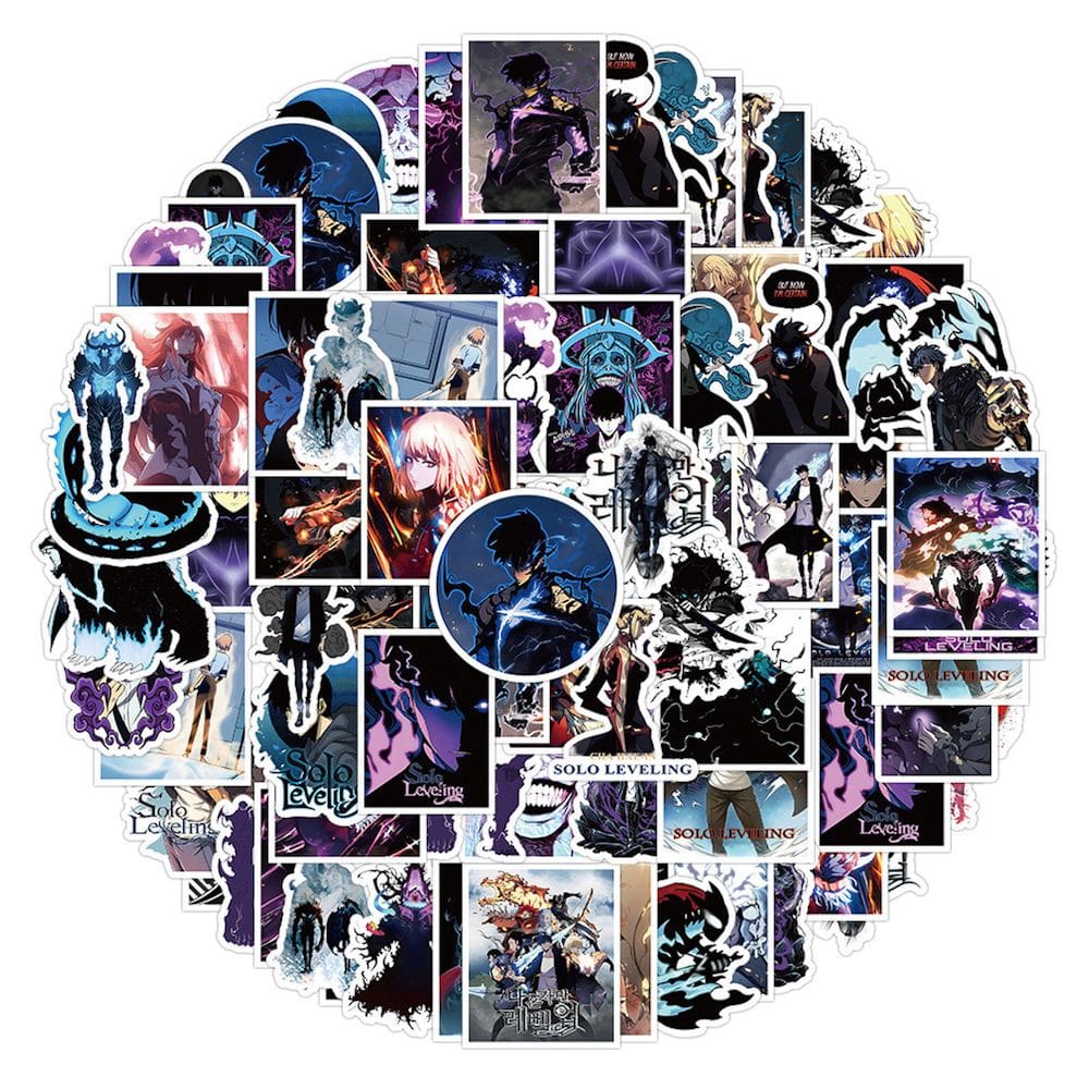 Pacote de adesivos Solos Leveling Anime, 50 unidades, 5-8 cm, à prova d`água