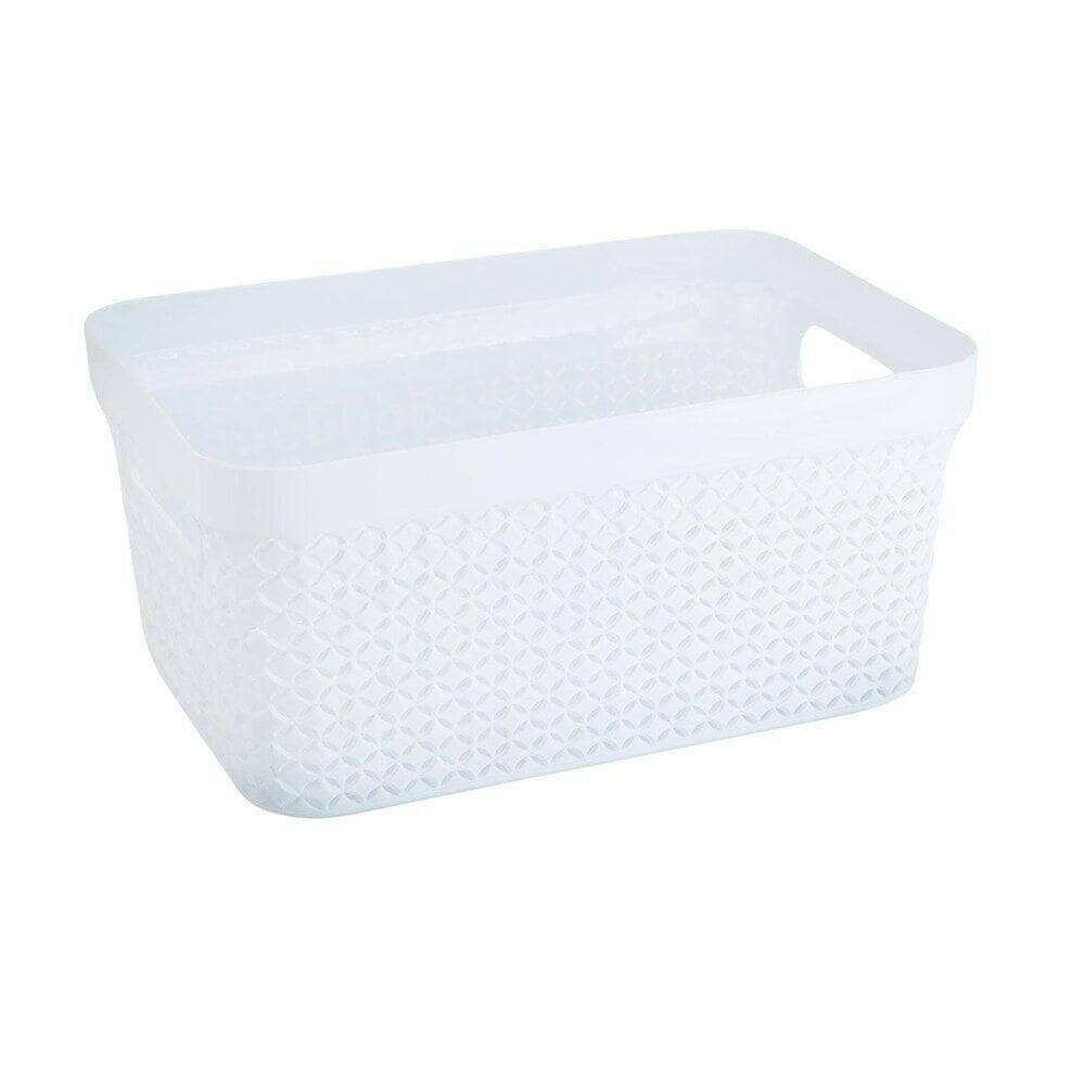 Cesto Organizador Plástico 27x13 Branco - Tudo em Caixa