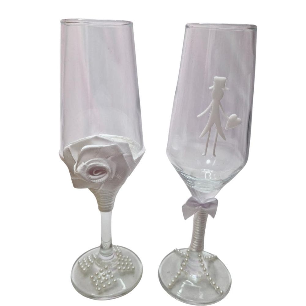 2 Taças Vidro Casamento Romântico Noivos  Amor