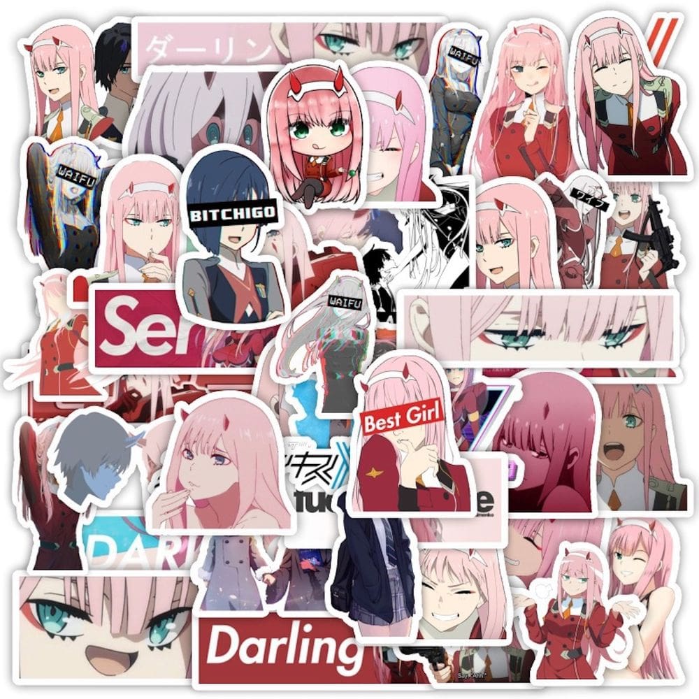 Adesivos Darling In The Franxxs Anime Vinil PVC 50 unidades
