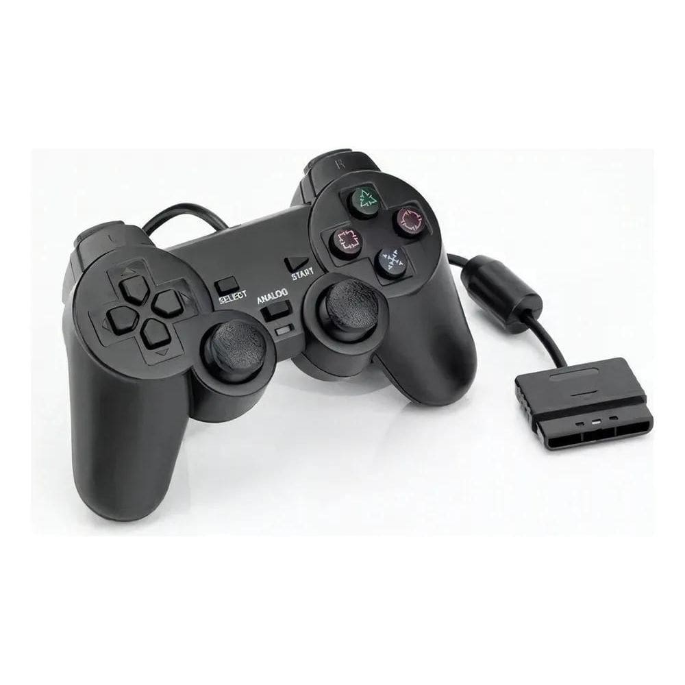2X Controle Para Ps2 Dualshock Com Fio E Analógico Shi Cor P