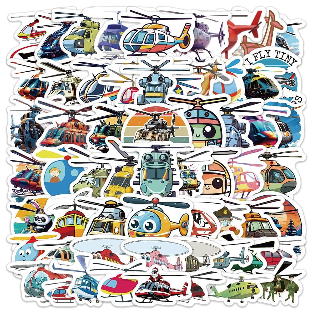 Adesivos, 60 unidades/lote, adesivo de anime em vinil impermeável para helicópteros