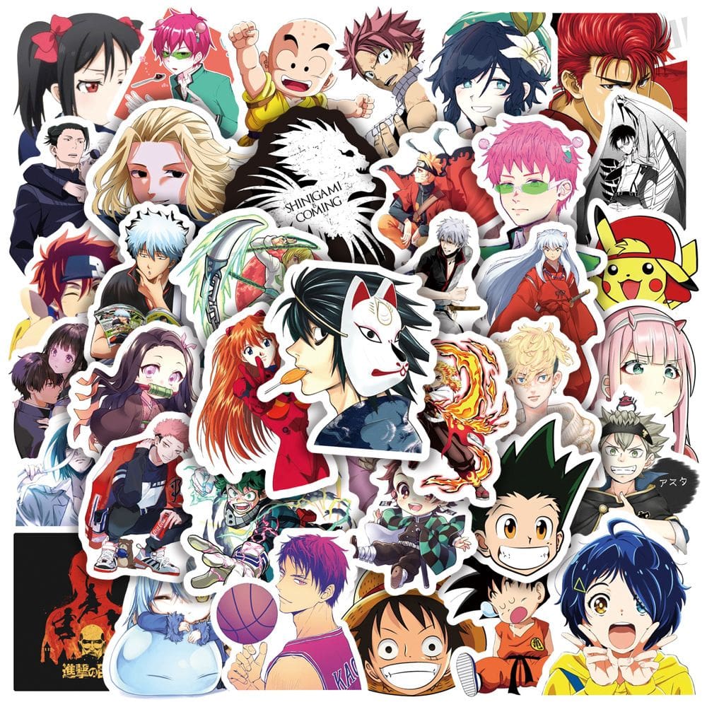 Anime de vinil impermeável Stickers Hunters para laptop, 50 unidades
