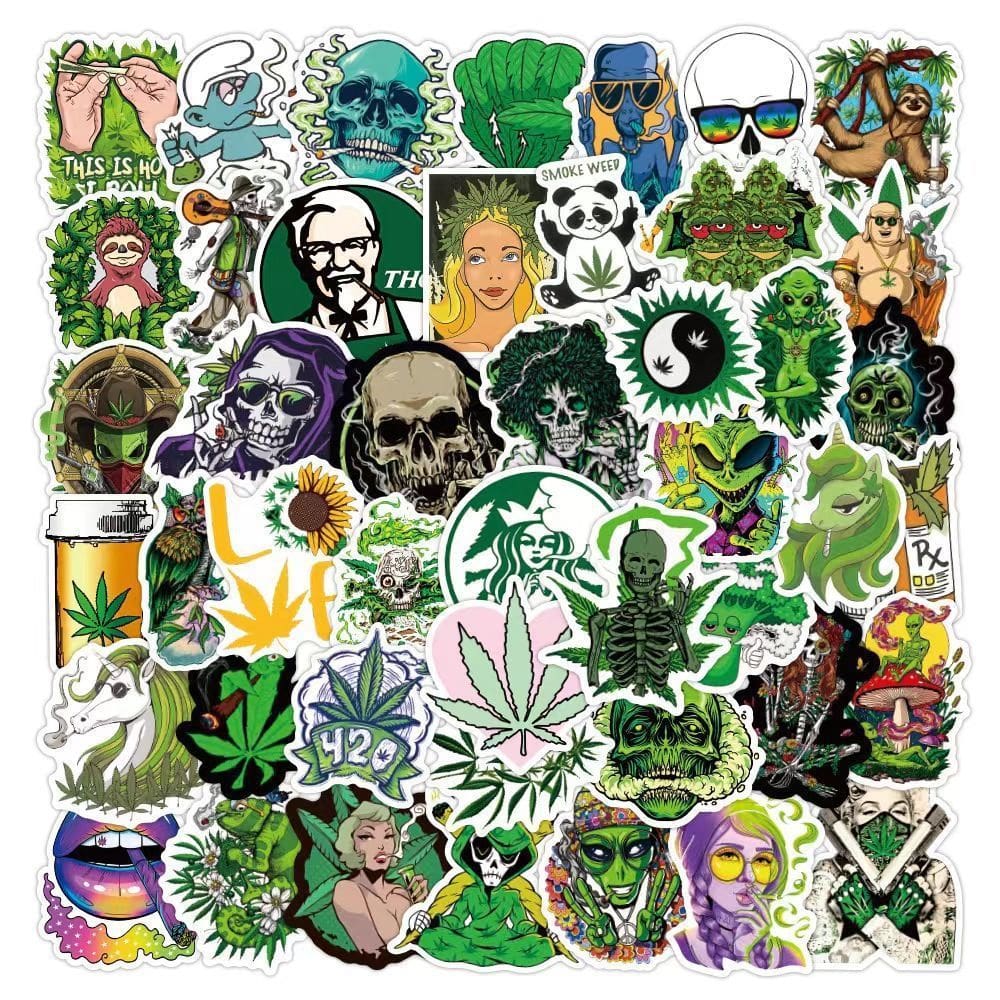 Adesivos Plants Leafs Skulls Vinil impermeável 50 unidades/lote