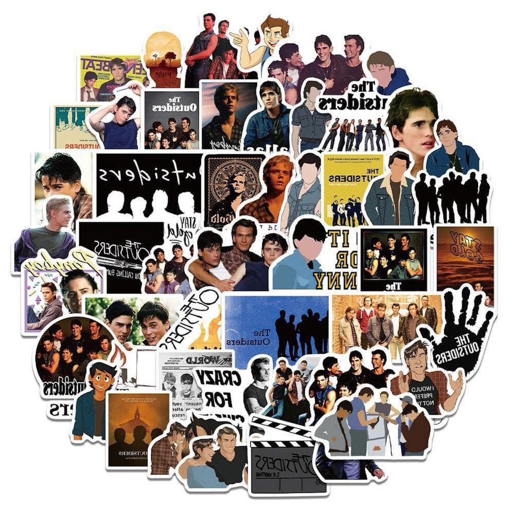 Pacote de adesivos Outsiders Anime 50 peças de bastão decorativo de desenho animado