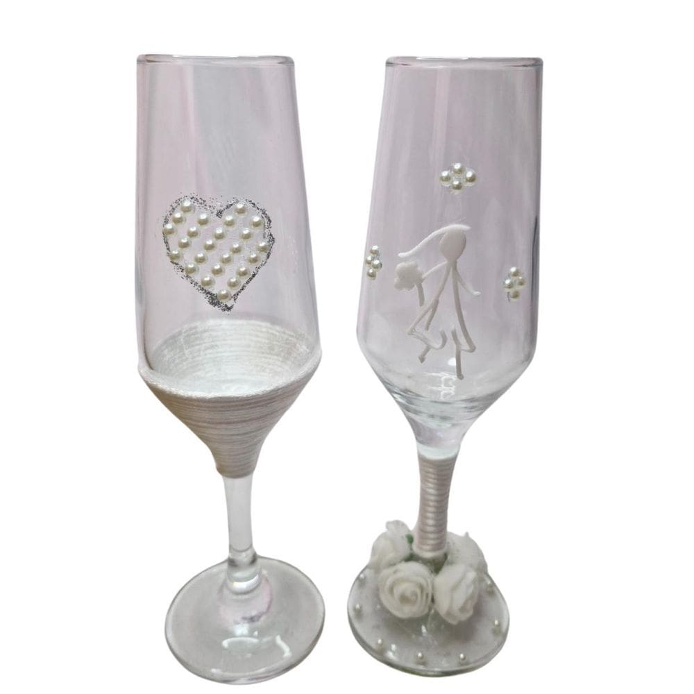 2 Taças Vidro Casamento Noivos  Romântico Casal