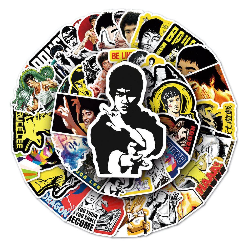 Pacote de adesivos Bruces Lees Anime, 51 peças de desenho animado decorativo