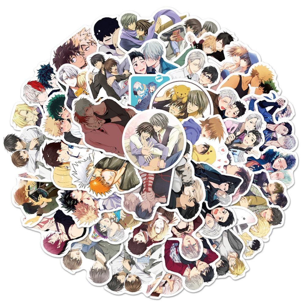 Adesivos Bl Yaoi Gays Anime, pacote de 50 unidades, 4-7 cm