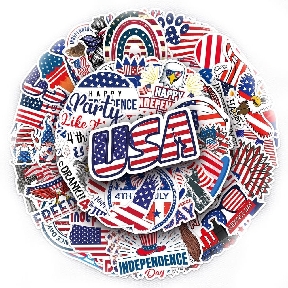 Adesivos Americans Independences Days Waterproof V (50 unidades)
