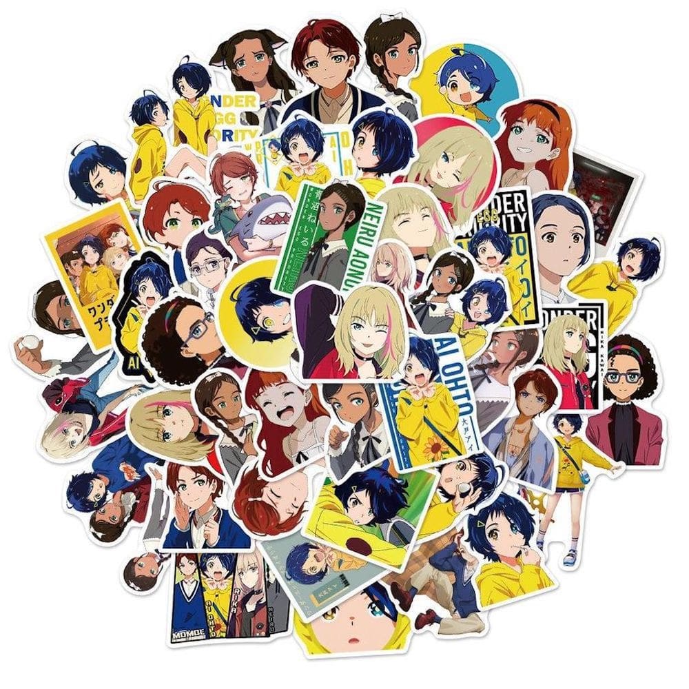 Pacote de adesivos Wonder Egg Priority Anime 50 unidades