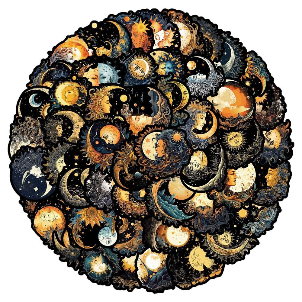 Adesivos Suns And Moons Goddess, vinil impermeável, 50 unidades