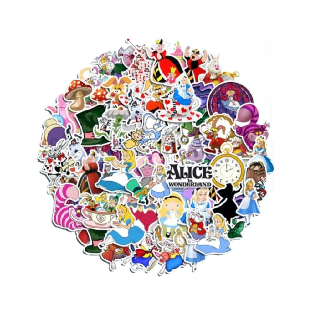 Adesivos Alices In Wonderlands Anime, pacote decorativo de 50 peças