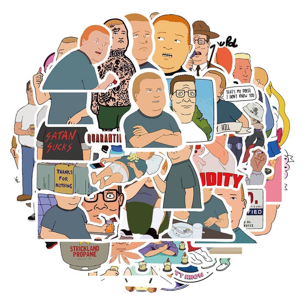 Pacote de adesivos King Of The Hills Anime 50 unidades de 3-8 cm