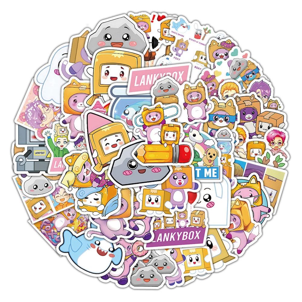 Pacote de adesivos Lankyboxes Anime, 60 unidades com design atraente