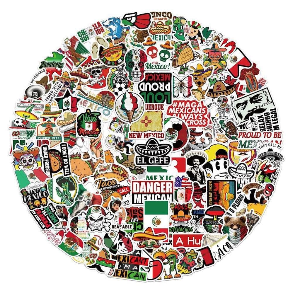 Pacote de adesivos Mexican Folk Custom Anime 100 unidades