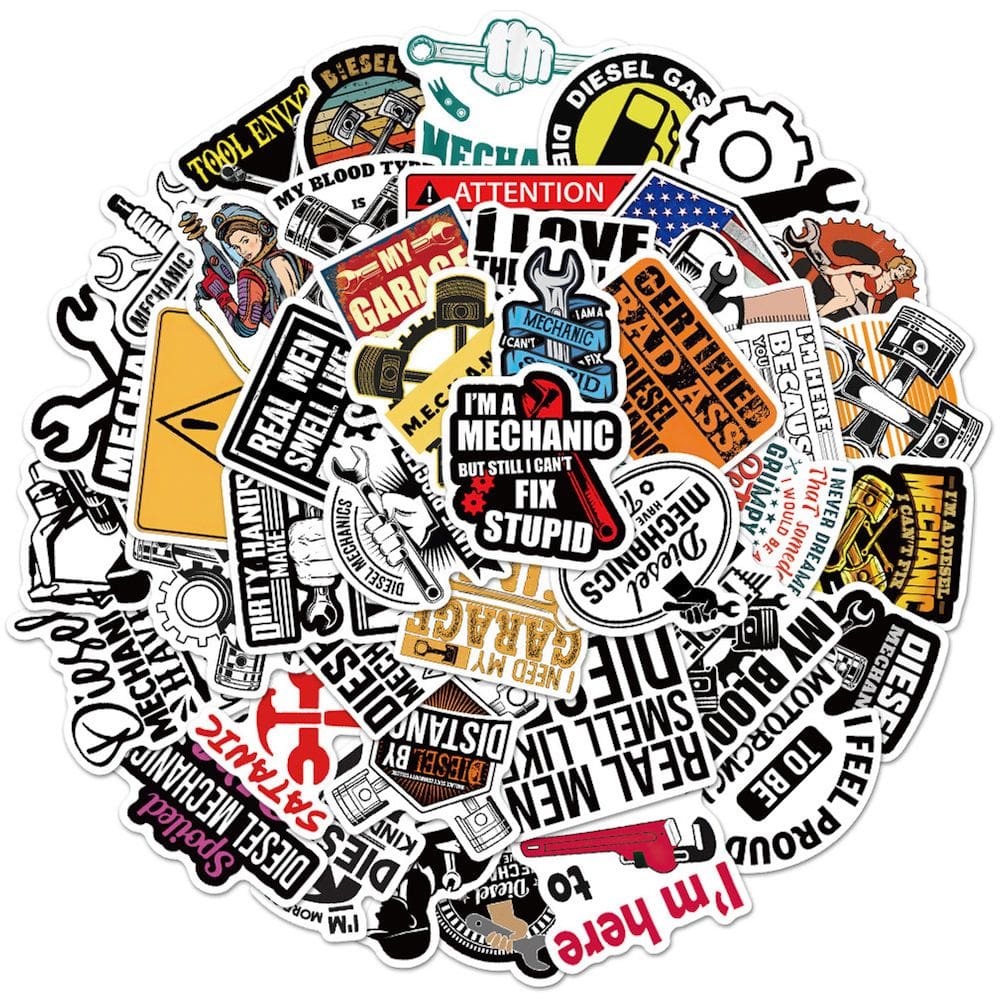 Pacote de adesivos Diesel Mechanic Graffiti Anime 50 unidades