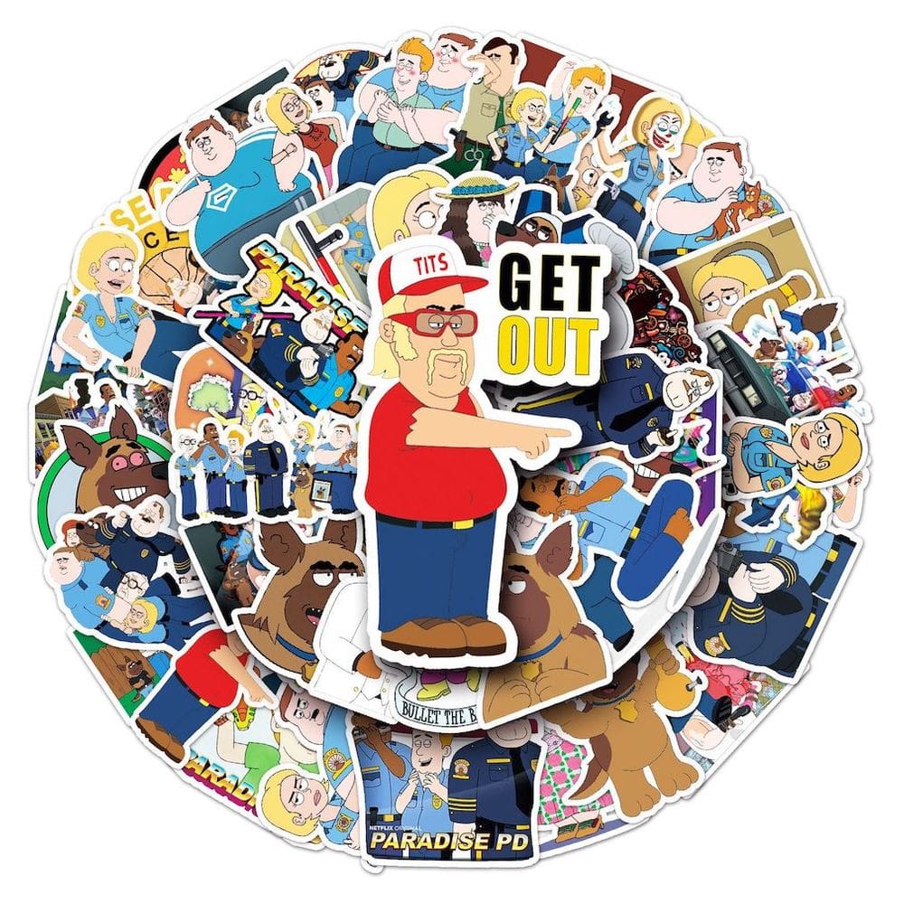 Pacote de adesivos Paradises PDs Anime 50 unidades 3-8 cm Cartoon S