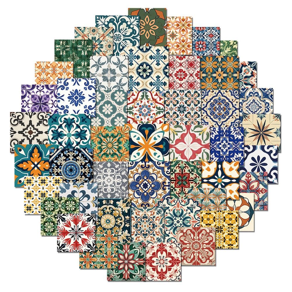 Pacote de adesivos Retro Art Tile Collage Anime 62 unidades