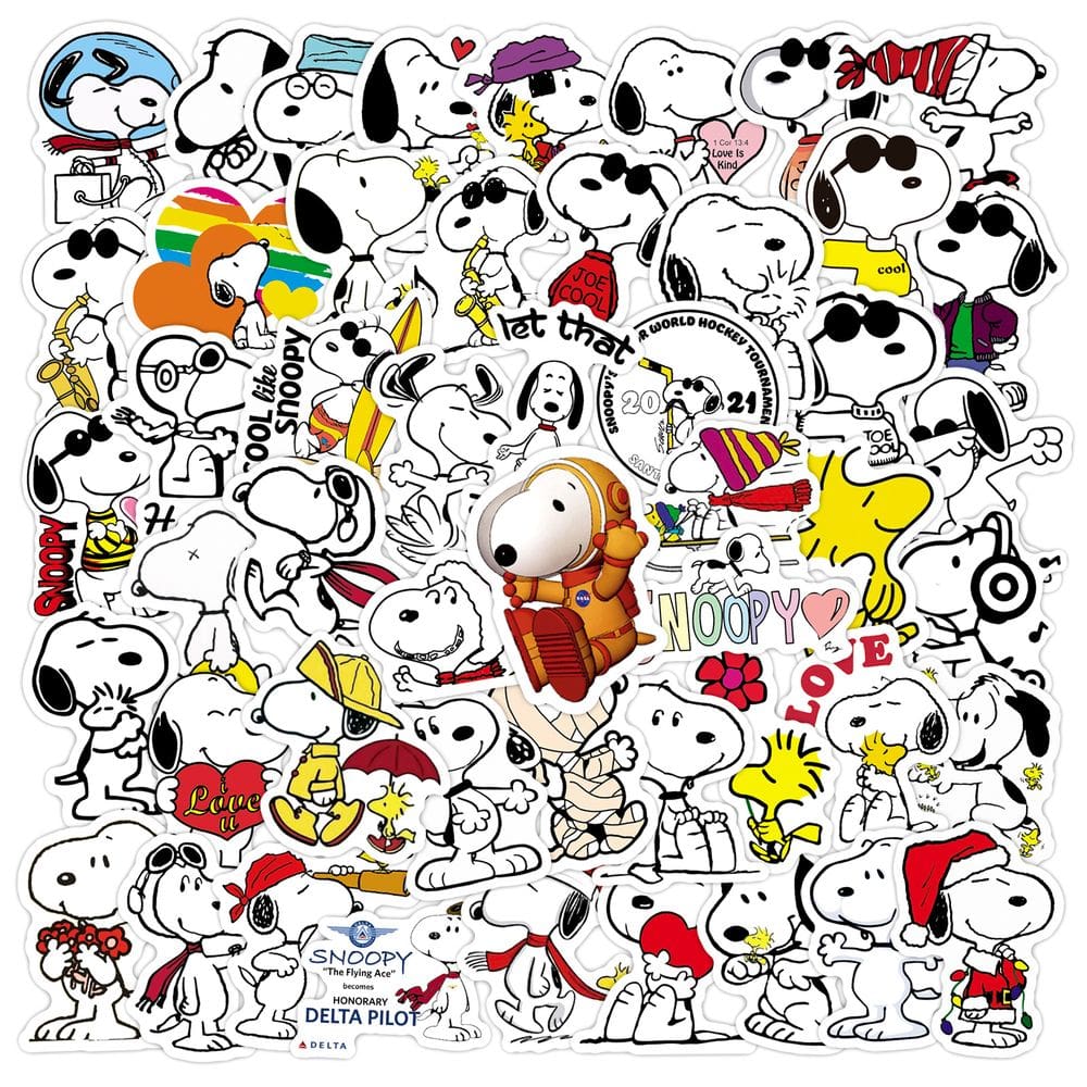Adesivos Snoopys Waterproof Vinyl Anime 50 unidades/lote 5-7 cm D