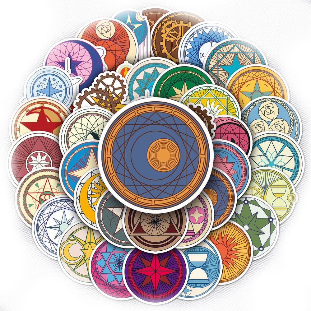 Adesivos Magics Circles, vinil impermeável, anime, 50 unidades/lote