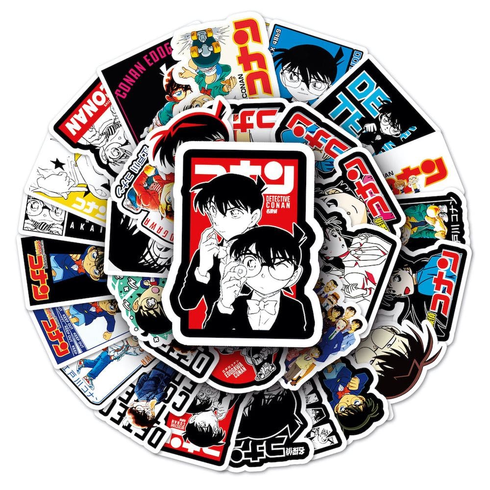 Pacote de 50 peças de adesivos Detectives Conans Anime