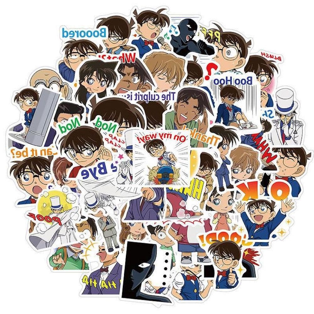 Pacote de 50 peças de adesivos Detectives Conans Anime
