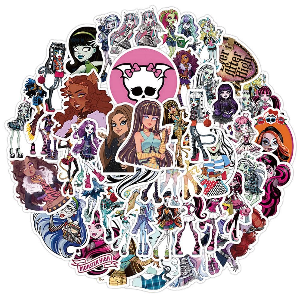 Pacote de adesivos Elf Monsters Highs Anime, 50 unidades para laptop