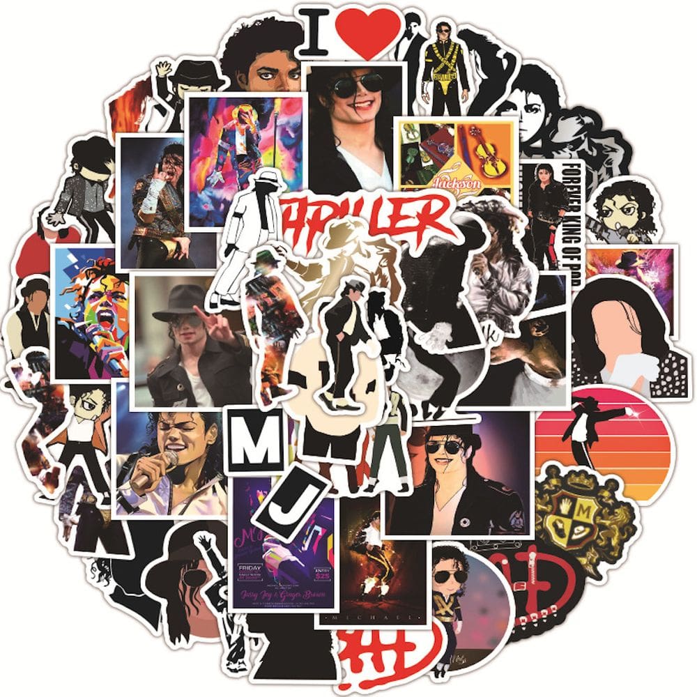 Pacote de adesivos Michaels Jacksons Anime 50 unidades de 5-8 cm