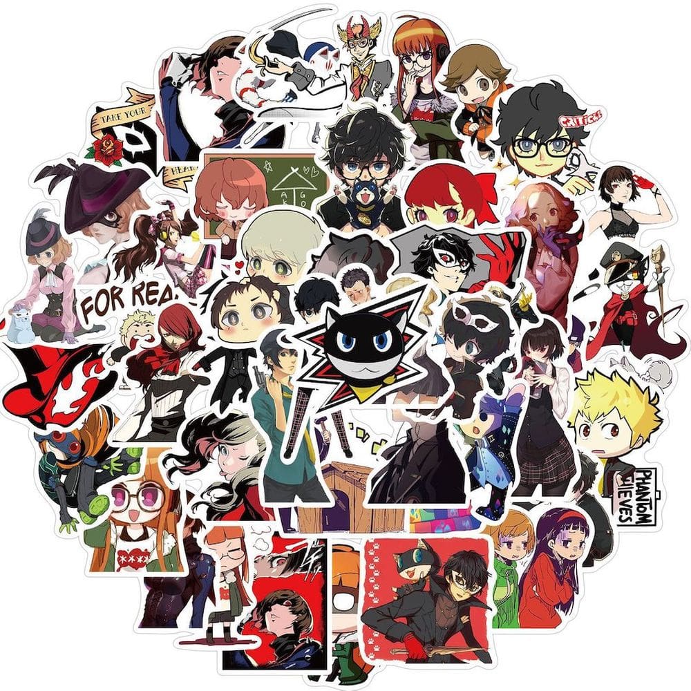 Pacote de adesivos de personagens de anime, 50 unidades de 3 a 8 cm para laptop e telefone