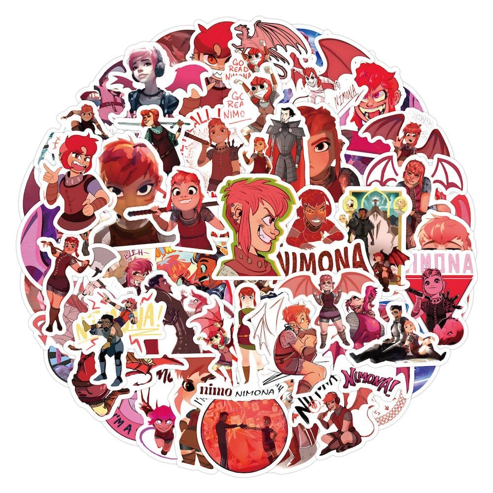 Pacote de adesivos Monster Girl Nimonas Anime 60 unidades de 5 a 7 cm