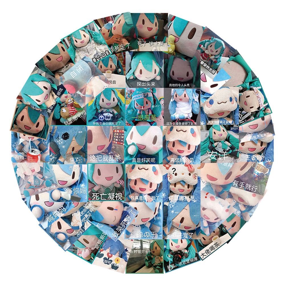 Adesivos Hatsunes Fufus Anime, pacote de 50 peças, desenho animado decorativo