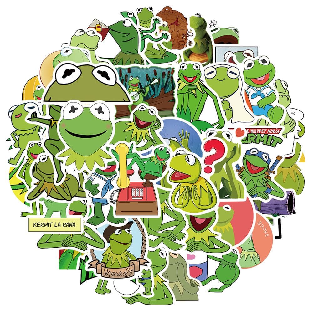 Pacote de adesivos Big Frog Muppet Show Kermites Anime 50 unidades
