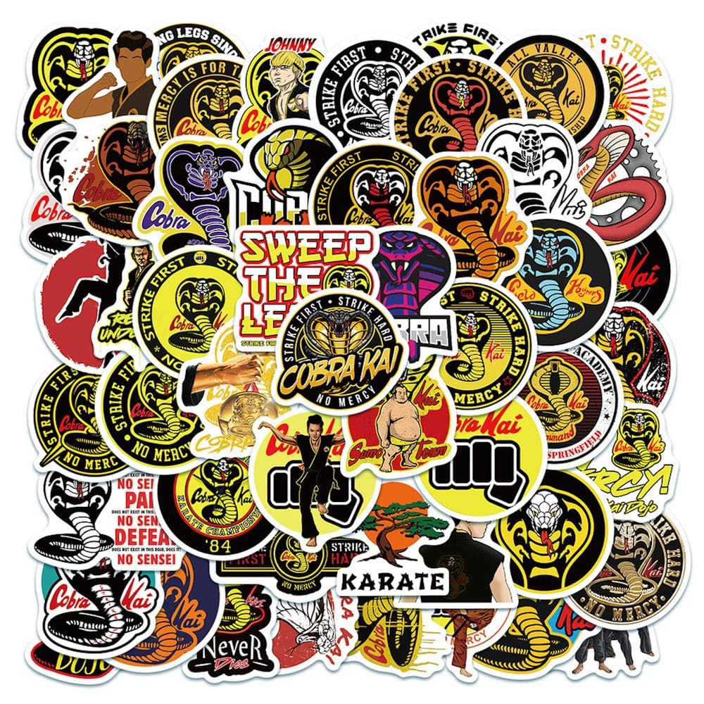 Adesivos Cobras Kai Anime, pacote de 50 peças, bastão decorativo de desenho animado