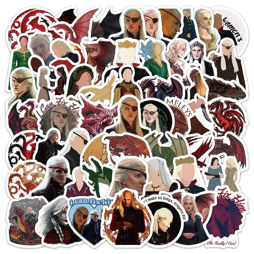 Adesivos de vinil impermeável Dragons Familys, anime, 60 unidades