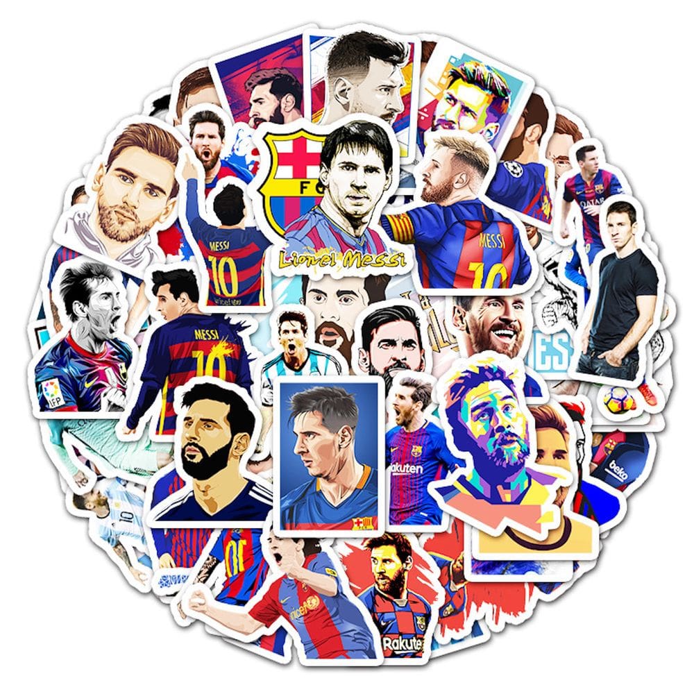 Conjunto de adesivos Anime Football Star Messi10s em vinil PVC (50 unidades)