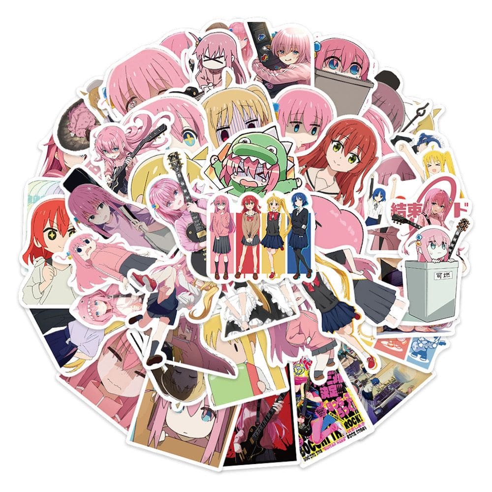 Pacote de adesivos Bocchis The Rocks Anime, pacote de 50 peças, cartão decorativo