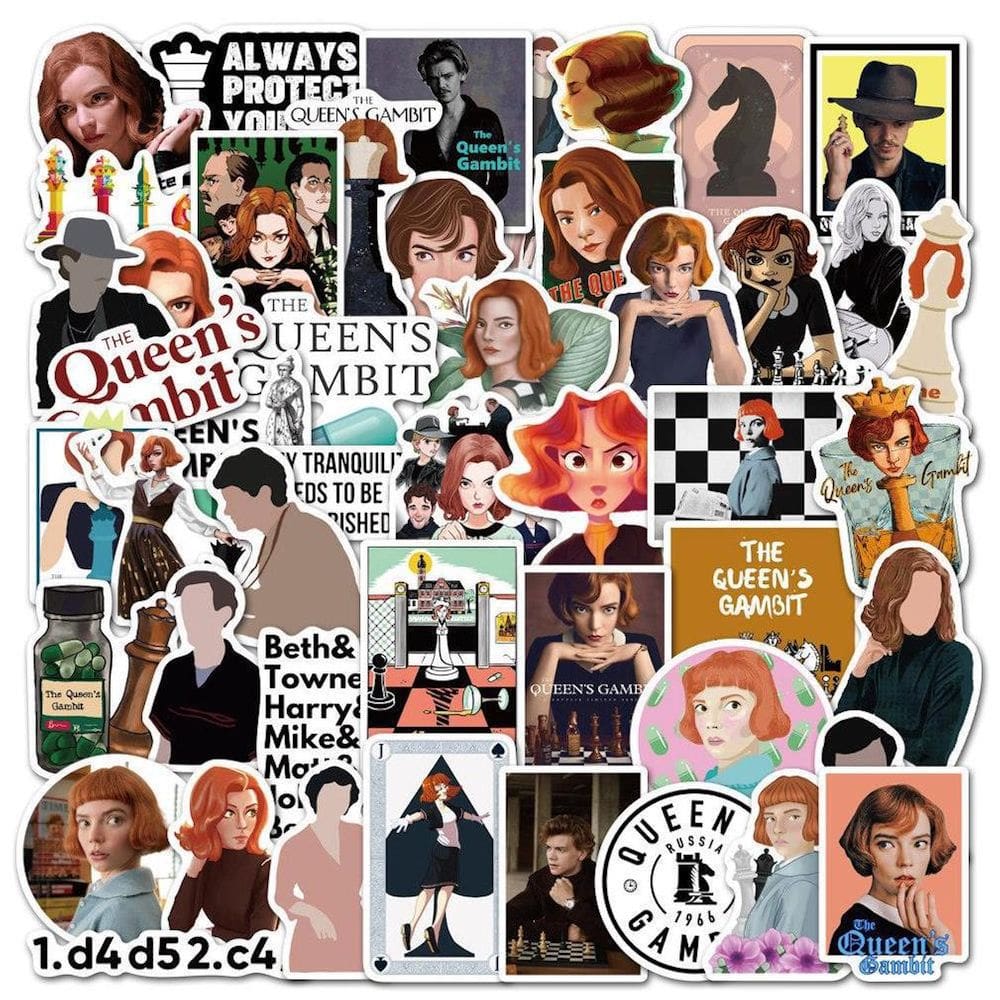Adesivos Queens Chess Anime, pacote de 50 unidades, 4-6 cm, decorativos