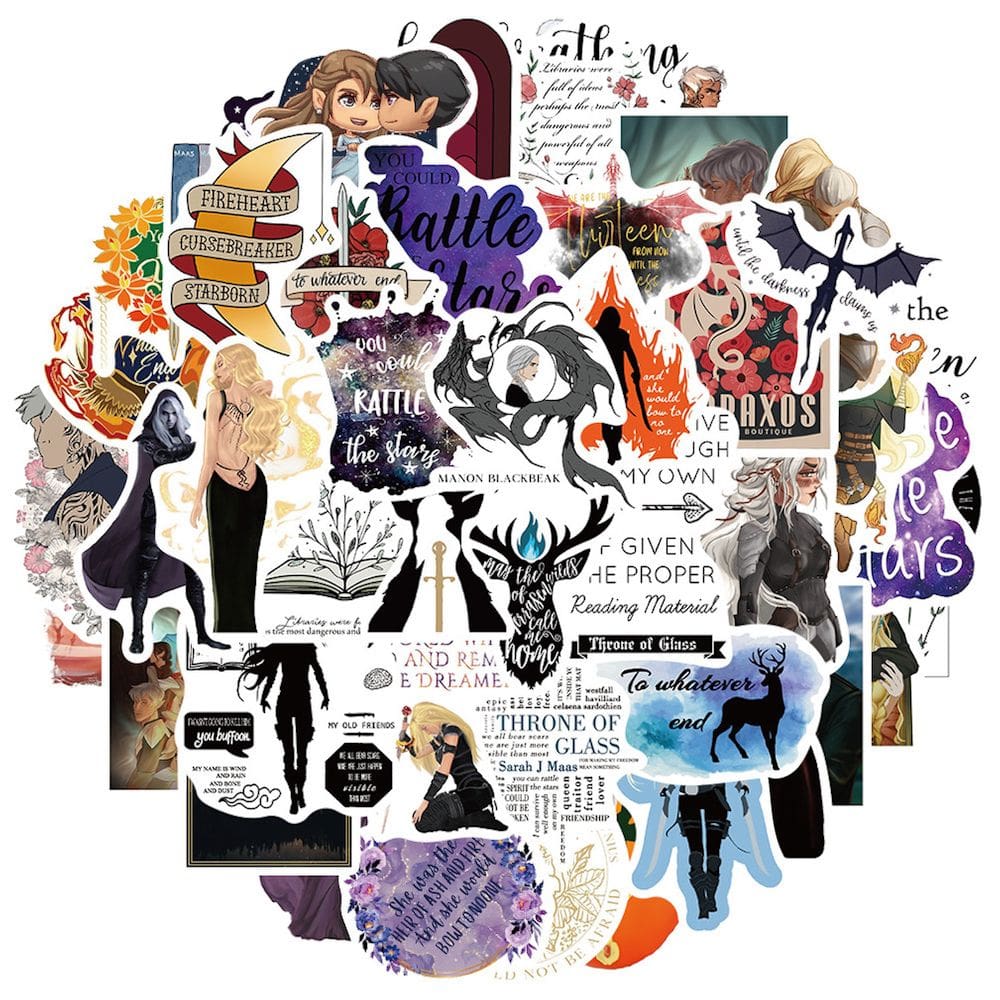 Pacote de adesivos Throne Of Glass Anime 50 unidades 4-7 cm