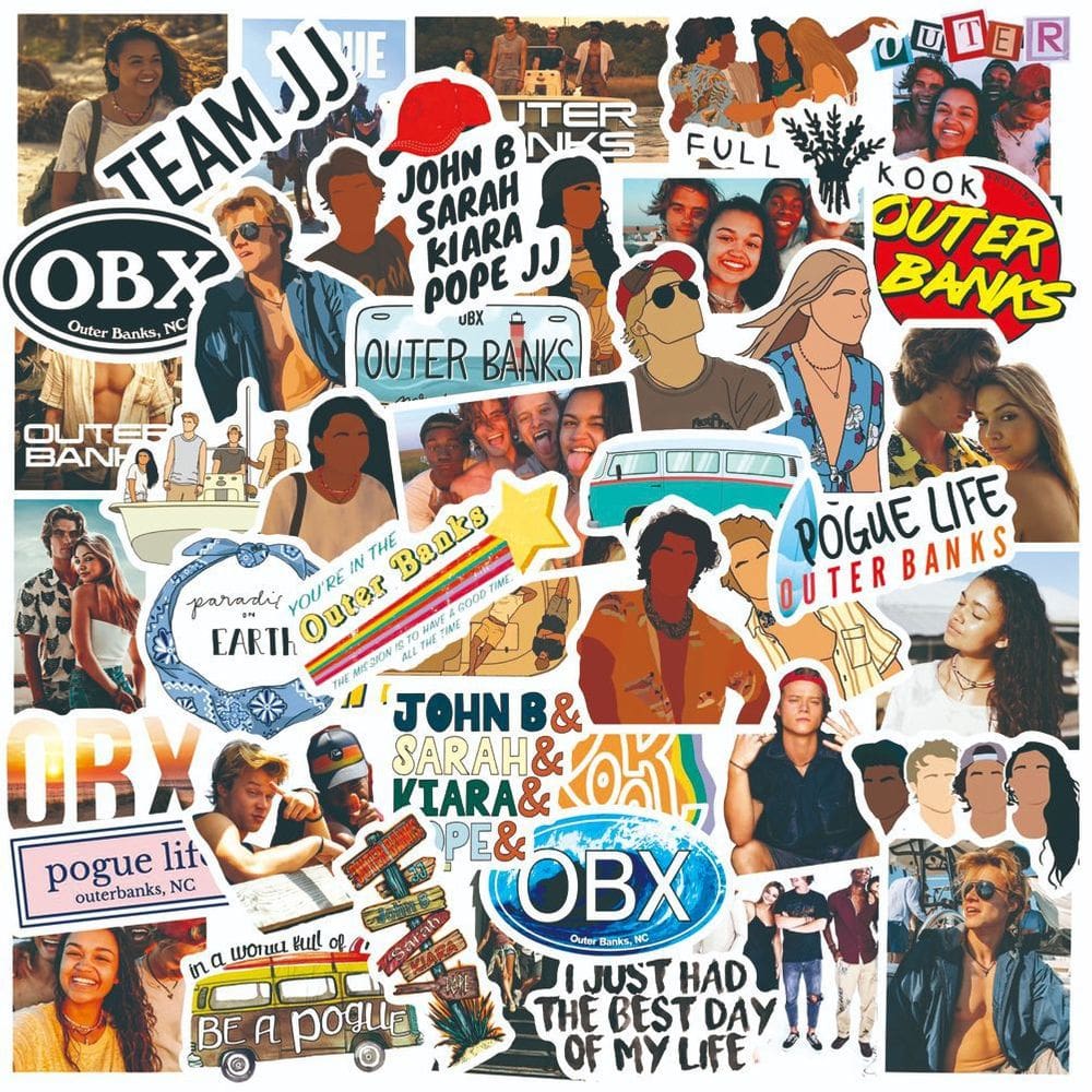 Adesivos Outers Banks, vinil impermeável, anime, 50 unidades/lote