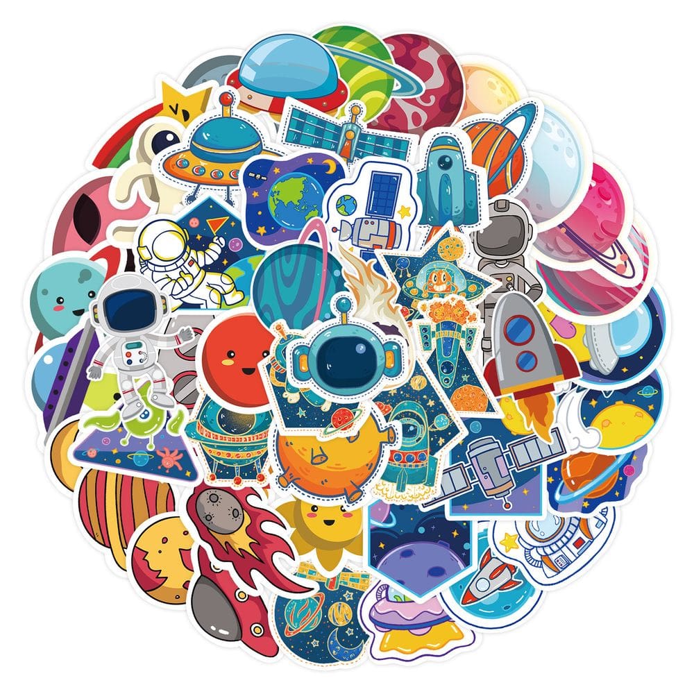 Adesivos Spaces Astronauts em vinil impermeável Anime x50